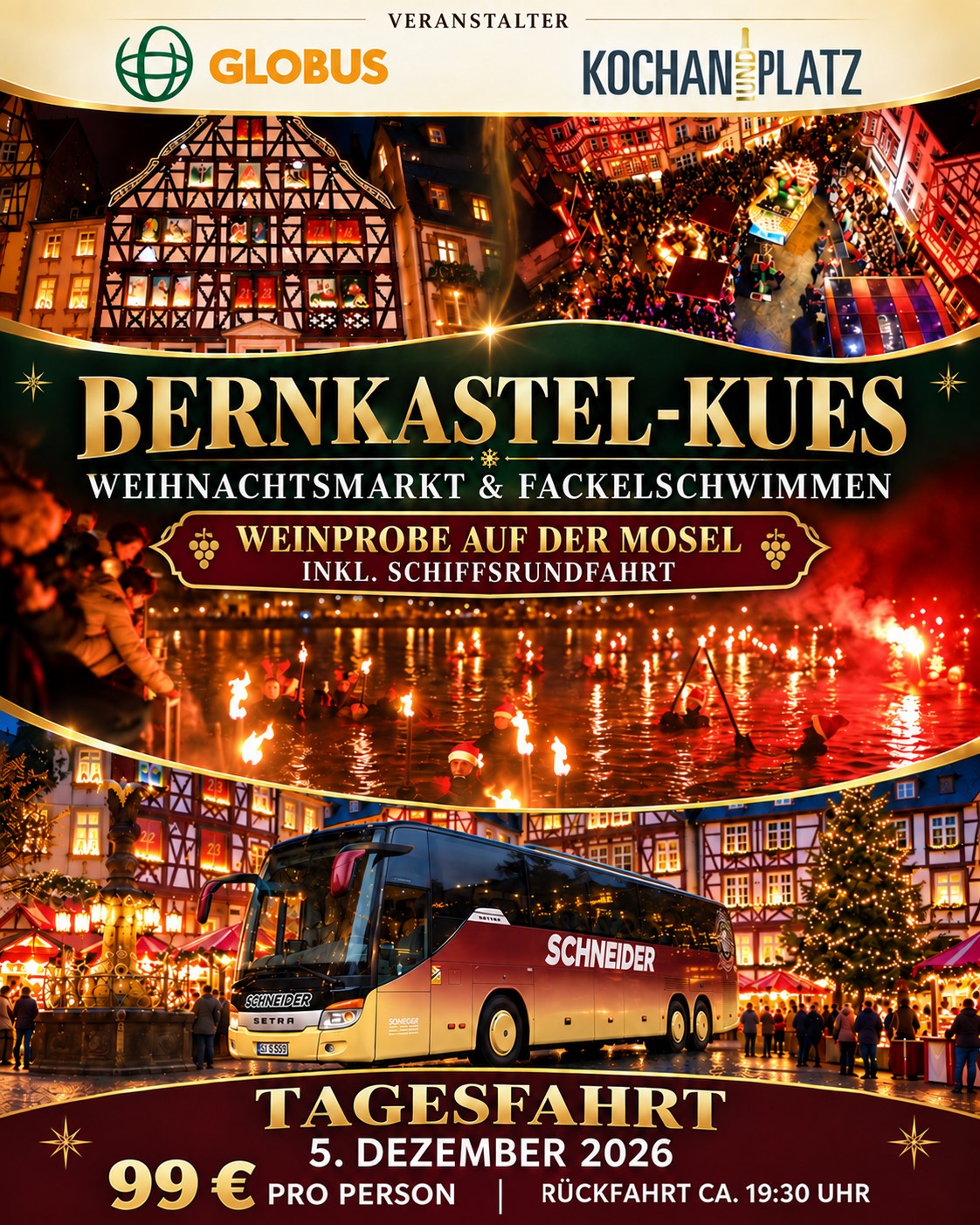 05.12.2026 - „DU.ICH.LÄUFT"-Tagestour zum Weingut "Kochan & Platz" in Lieser & zum Weihnachtsmarkt nach Bernkastel-Kues